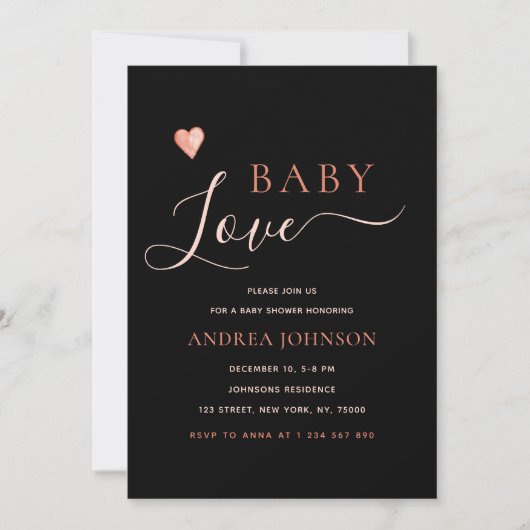 Minimalistisch Baby shower Baby Love Valentijnsdag Save The Date (Voorkant)
