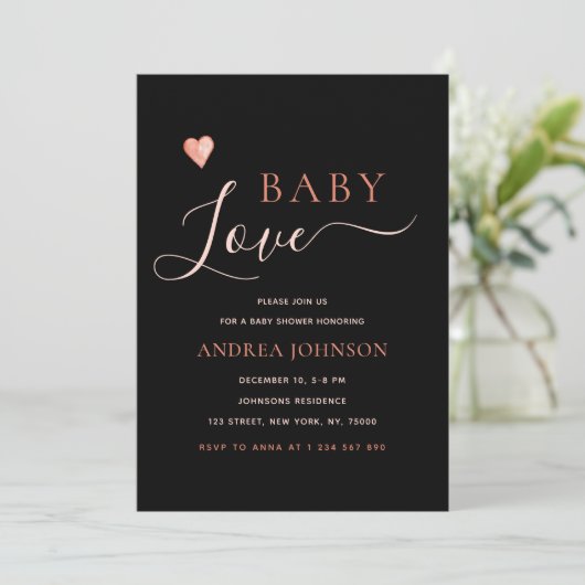 Minimalistisch Baby shower Baby Love Valentijnsdag Save The Date (Staand voorkant)