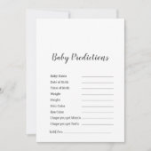 Minimalistisch Baby shower "Baby voorspellingen" s (Voorkant)
