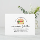 Minimalistisch Baby shower BBQ Baby Q Backyard Bur Kaart (Staand voorkant)