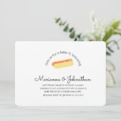 Minimalistisch Baby shower BBQ Baby Q Backyard Hot Kaart (Staand voorkant)