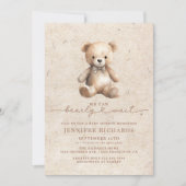 minimalistisch Baby shower | Bearly Wait Kaart (Voorkant)