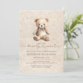 minimalistisch Baby shower | Bearly Wait Kaart (Staand voorkant)