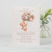 minimalistisch Baby shower | Bearly Wait Kaart (Staand voorkant)