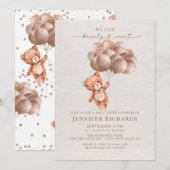 minimalistisch Baby shower | Bearly Wait Kaart (Voorkant / Achterkant)