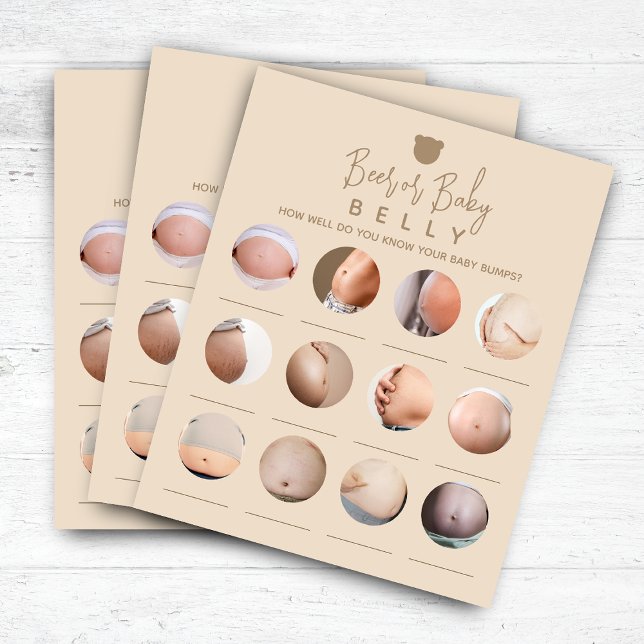 Minimalistisch Baby shower Bier of Baby Belly spel (Creator heeft geüpload)