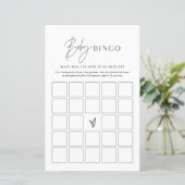 Minimalistisch Baby shower Bingo Game (Staand voorkant)