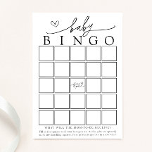 Minimalistisch Baby shower Bingo Game Kaart