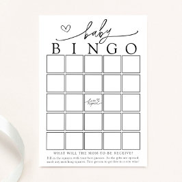 Minimalistisch Baby shower Bingo Game Kaart