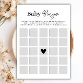 Minimalistisch Baby shower Bingo Game Kaart