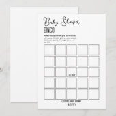 Minimalistisch Baby shower Bingo Kaart (Voorkant / Achterkant)