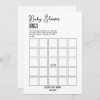 Minimalistisch Baby shower Bingo