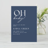 Minimalistisch Baby shower Boho Blue Baby shower Kaart (Staand voorkant)