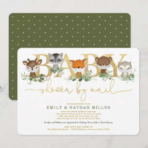 Minimalistisch Baby shower bos per post Kaart