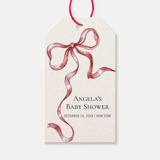  minimalistisch Baby shower Cadeaulabel (Voorkant)