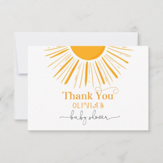 Minimalistisch baby shower dank u kaart (Voorkant)