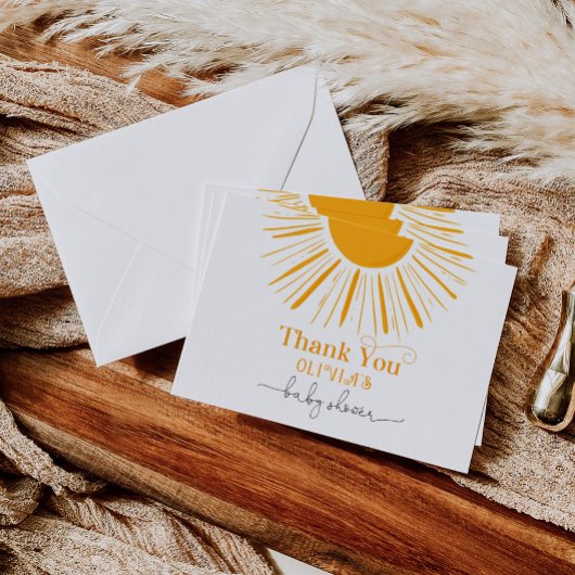 Minimalistisch baby shower dank u kaart