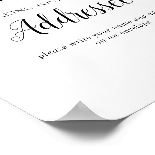 Minimalistisch Baby shower envelopteken Poster (Hoek)