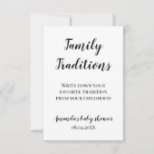 Minimalistisch Baby shower familie tradities spel Kaart (Voorkant)