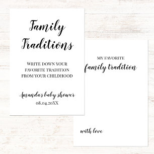 Minimalistisch Baby shower familie tradities spel Kaart