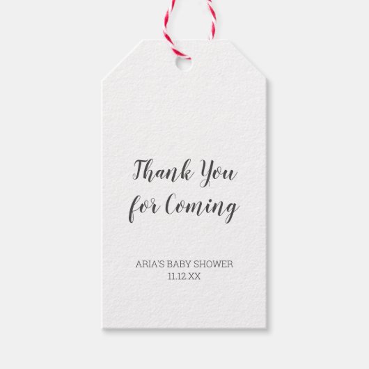 Minimalistisch Baby shower Favor Cadeau Labels Cadeaulabel (Voorkant)