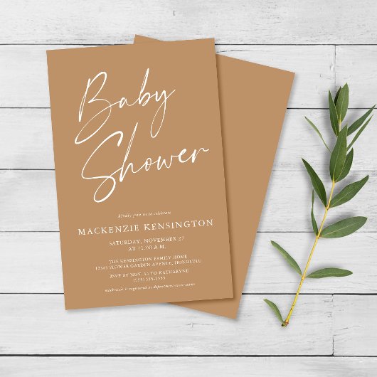 Minimalistisch Baby shower FLYER voor budgettair g