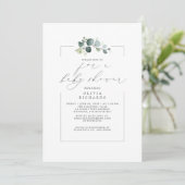 Minimalistisch Baby shower groen elegant script Kaart (Staand voorkant)