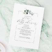 Minimalistisch Baby shower groen elegant script Kaart