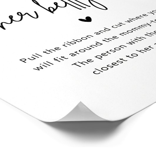 Minimalistisch Baby shower hoe groot is haar buik Poster (Hoek)