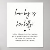 Minimalistisch Baby shower hoe groot is haar buik Poster (Voorkant)