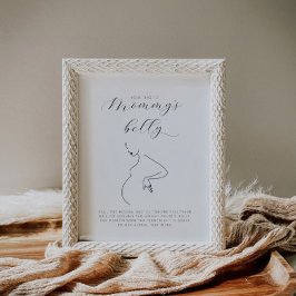 Minimalistisch Baby shower hoe groot is mama's bui Poster