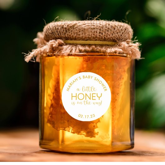 Minimalistisch Baby shower Honey Classic Ronde Sti Sticker