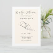 minimalistisch baby shower kaart (Staand voorkant)