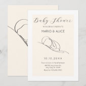 minimalistisch baby shower kaart (Voorkant / Achterkant)