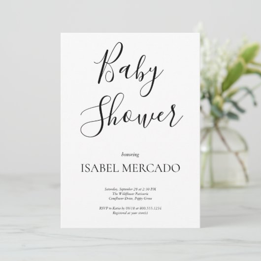 Minimalistisch Baby shower Kaart (Staand voorkant)