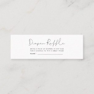 Minimalistisch baby shower luier loterij ticket
