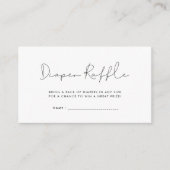 Minimalistisch baby shower luier loterij ticket informatiekaartje (Voorkant)