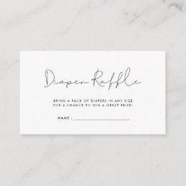 Minimalistisch baby shower luier loterij ticket informatiekaartje