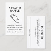 Minimalistisch Baby shower Luier Raffle Ticket (Voorkant / Achterkant)