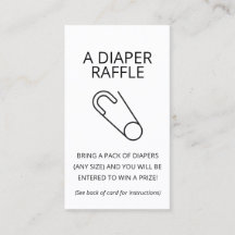Minimalistisch Baby shower Luier Raffle Ticket