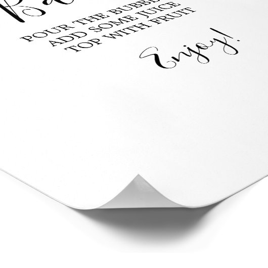 Minimalistisch Baby shower Mam-osa Bar Sign Poster (Hoek)