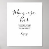 Minimalistisch Baby shower Mam-osa Bar Sign Poster (Voorkant)