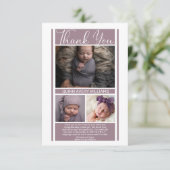 Minimalistisch Baby shower meisje met lavendel Dan Bedankkaart (Staand voorkant)