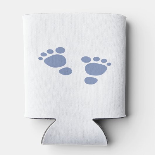 Minimalistisch Baby shower met blauwe voetafdruk Blikjeskoeler (Achterkant)