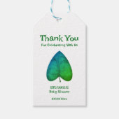 Minimalistisch Baby shower met groen lef Cadeaulabel (Voorkant)