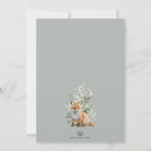 Minimalistisch Baby shower met groene fox-sage Kaart (Achterkant)