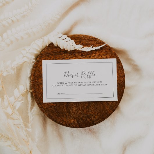 Minimalistisch Baby shower met zilver Informatiekaartje