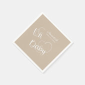 Minimalistisch baby shower Neutraal beige wit Servet (Hoek)