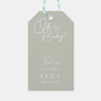 Minimalistisch Baby shower neutraal Cadeaulabel