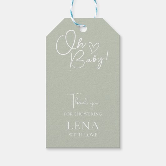 Minimalistisch Baby shower neutraal Cadeaulabel (Voorkant)